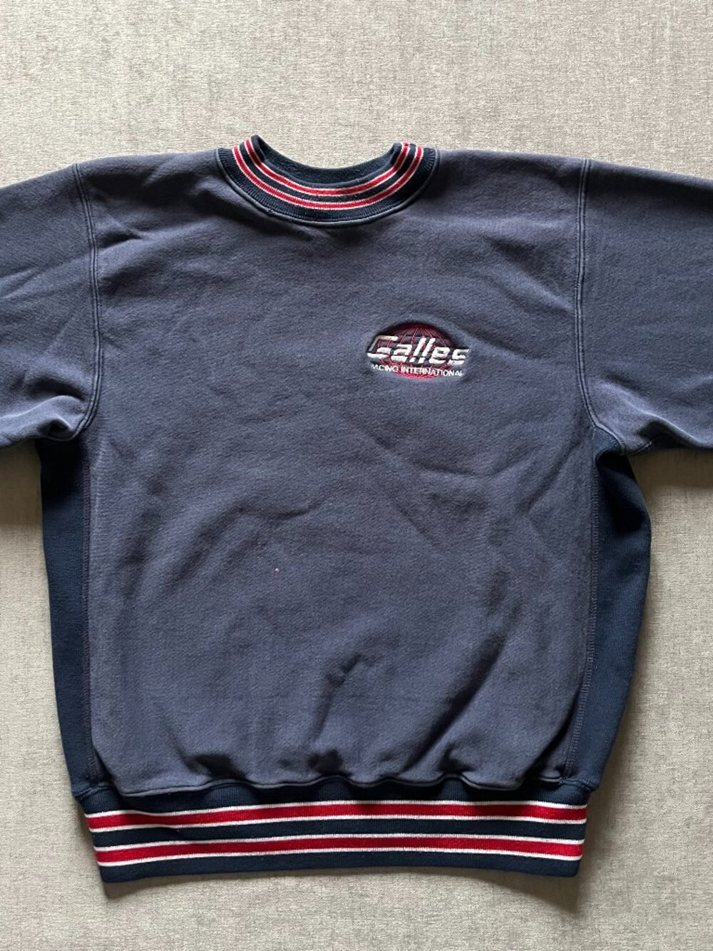 Vtg Galles Racing International Sweatshirt Adult XL Blue Pullover Crewneck 90s